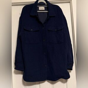 Aritzia Babaton Deep Blue Collared Shacket Jacket
